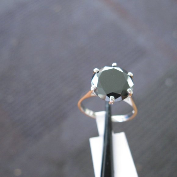 5.0ct 100% Natural Black Diamond Ring, All Sizes Free Diamond Tester,Certificate - Picture 14 of 15